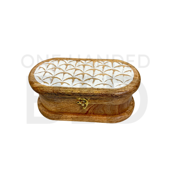 Hand-Carved Wooden Jewelry Box
